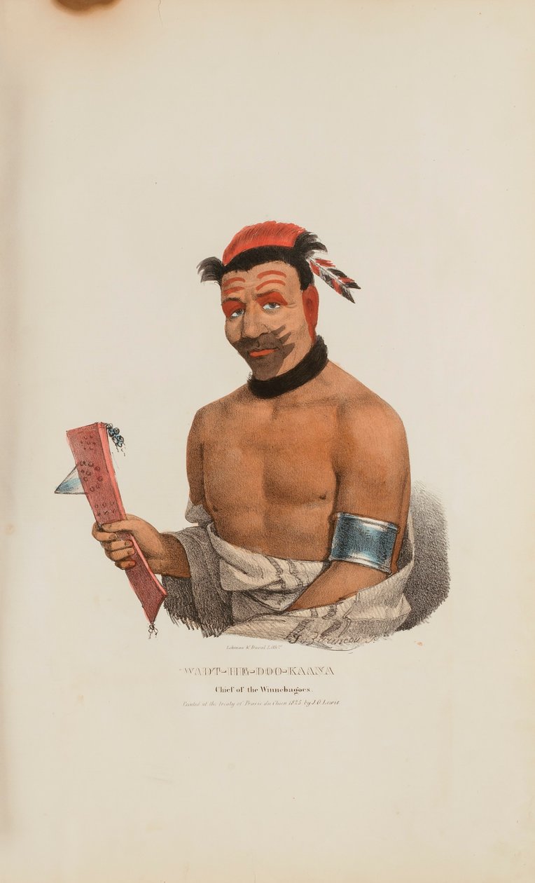 WADT-HE-DOO-KAANA; Chief of the Winnebagoes, from The Aboriginal Portfolio by James Otto Lewis