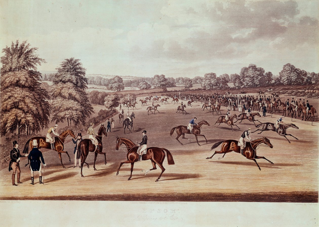 Horse Racing at Epsom Before Departure by James Pollard
