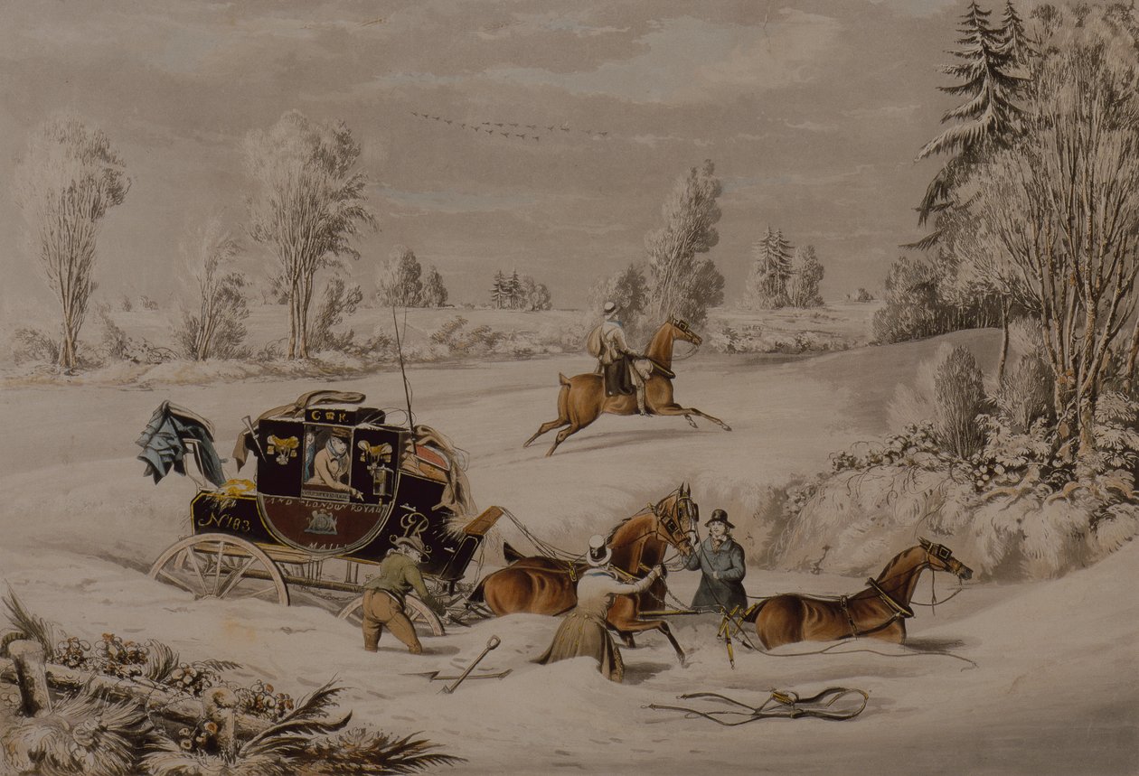 The Mail Coach in a Drift of Snow by James Pollard