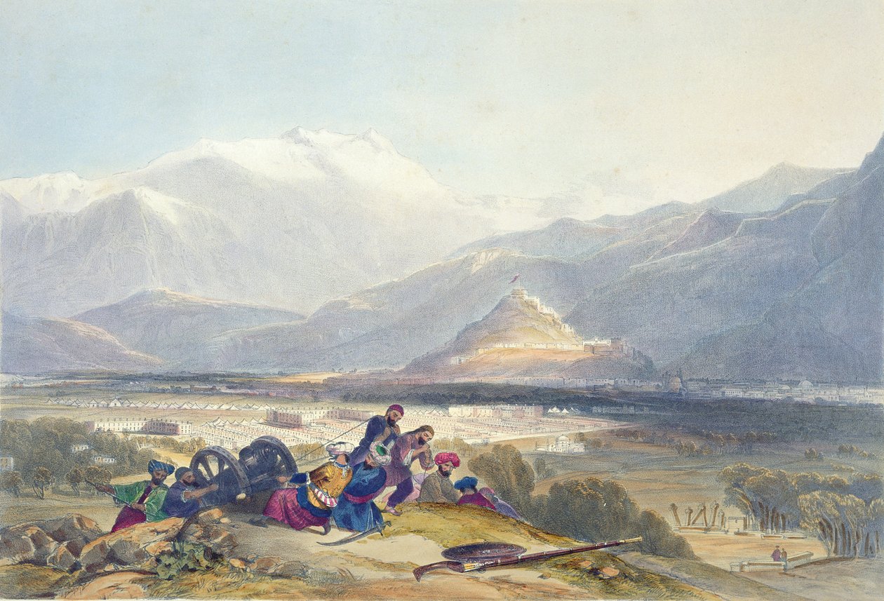 Bala Hissar and City of Kabul with the British Cantonments from the Ba Maroo Hill, Hostilities Commencing, plate 16 from 