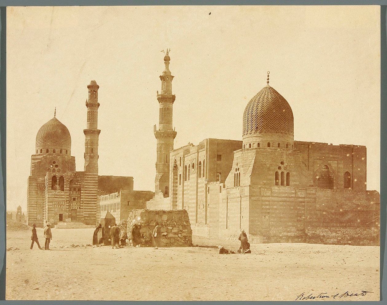 Egypt. Cairo. Two Religious-Funeral Complexes in the Northern Necropolis: Mamluk Sultan Inal (mid-15th century) [right] and Mamluk Emir Kurkumas (early 16th century) [left] by James Robertson