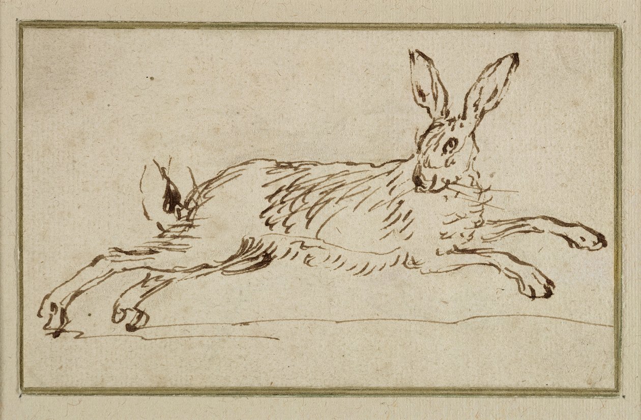A Hare Running, With Ears Pricked by James Seymour