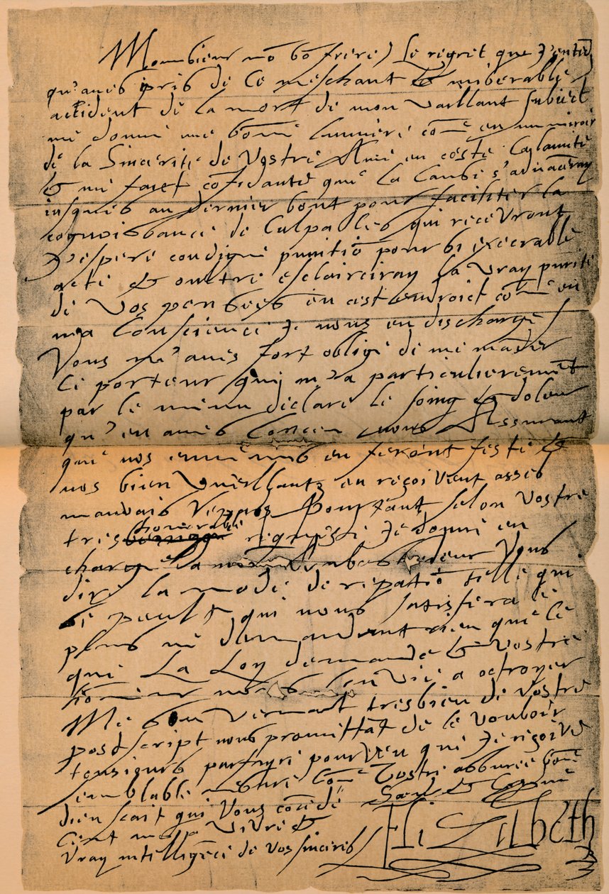 A letter from Queen Elizabeth I to King James VI by James Stillie