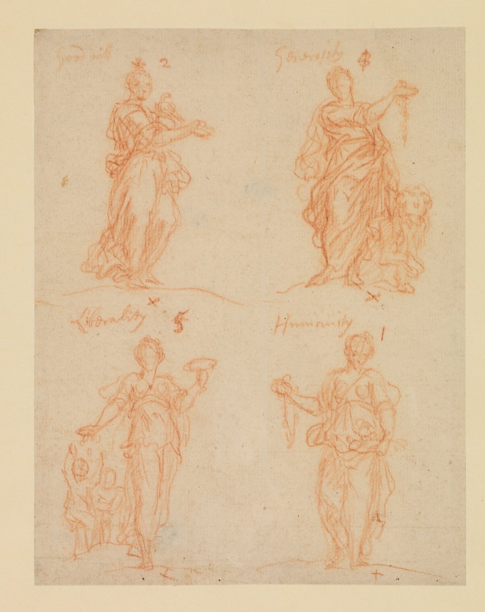 Four Virtues - Goodwill, Generosity, Liberality and Humanity by James Thornhill