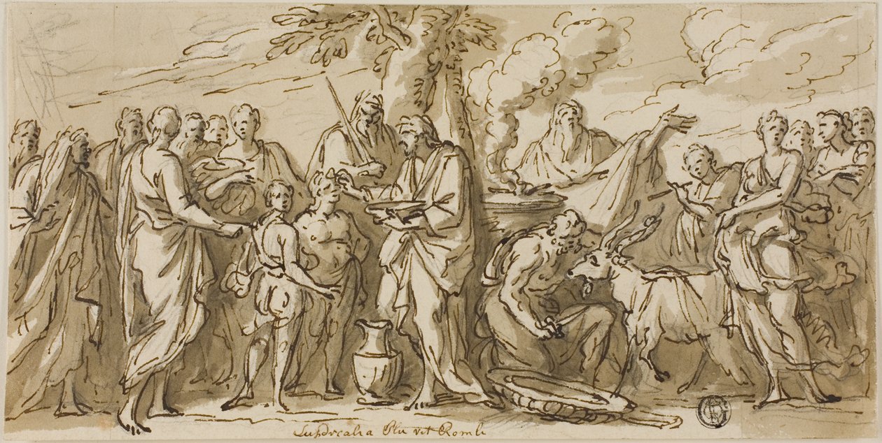Lupercalia (recto), and Sketches of Figures (verso) by James Thornhill