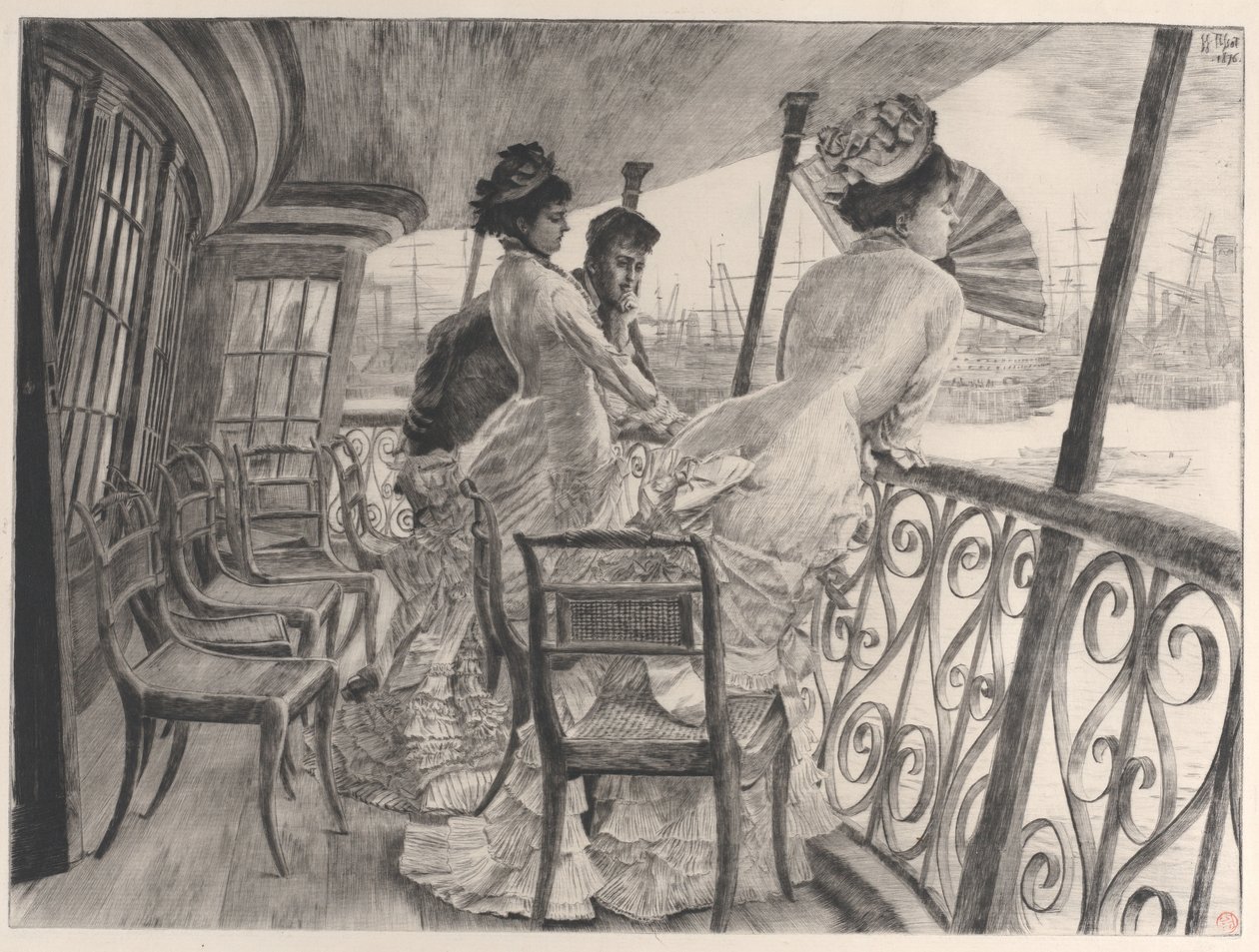 The Gallery of H.M.S. Calcutta Souvenir of a Ball on Shipboard, 1876 by James Tissot