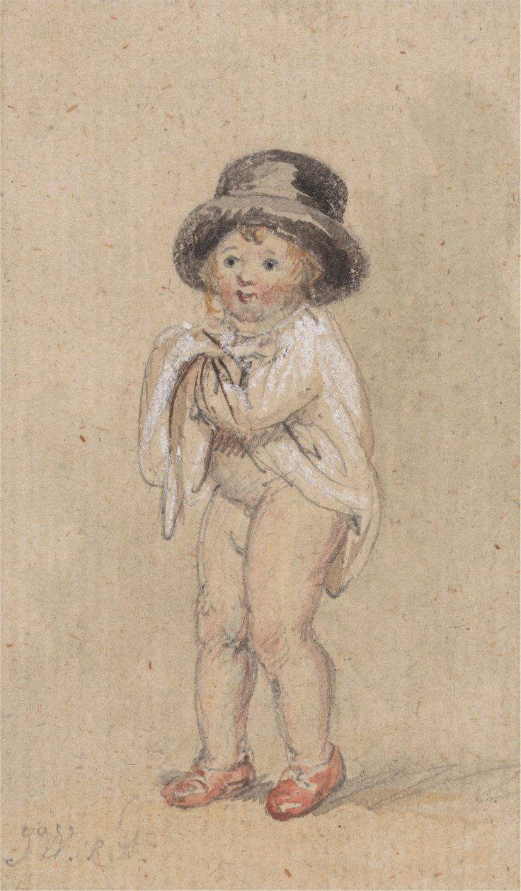 A Little Boy with Red Shoes (Child with Red Shoes and a Top Hat) by James Ward