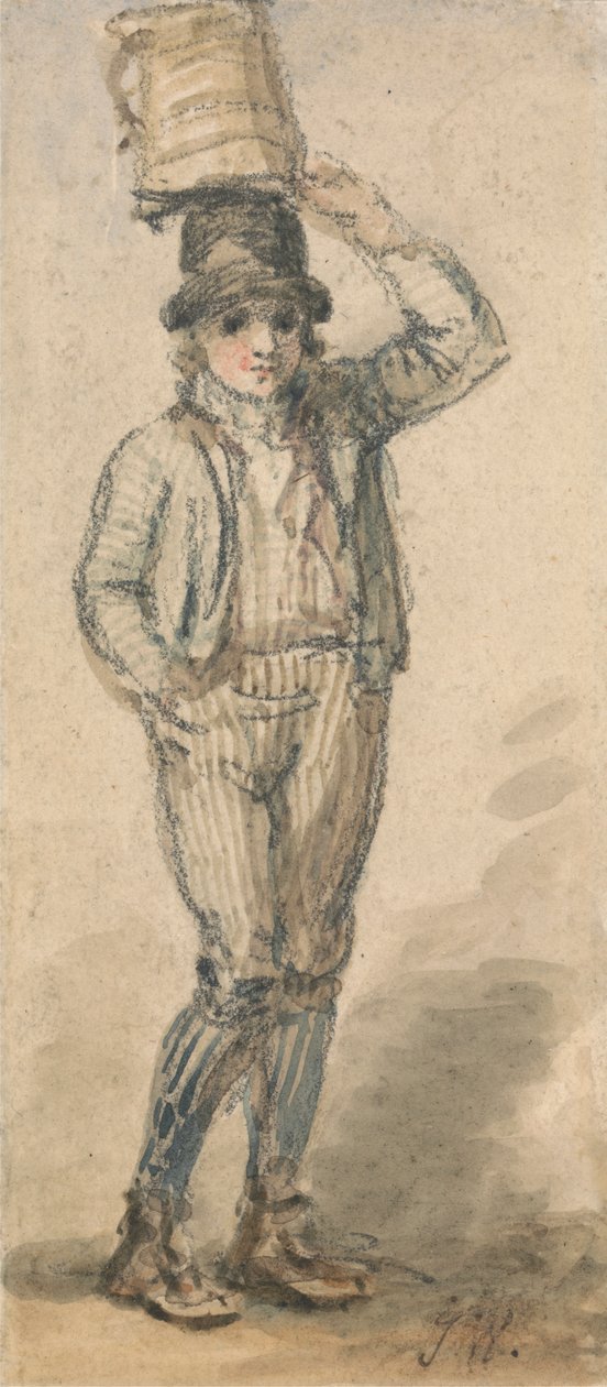 Boy Carrying a Pail on His Head by James Ward
