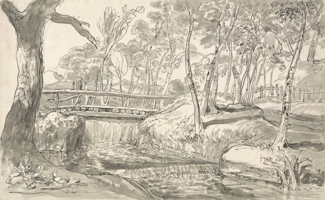 River Landscape with Waterfall by James Ward