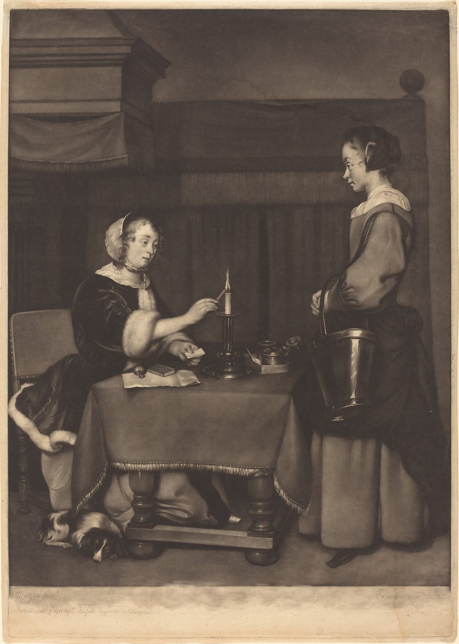 The Female Correspondent by James Watson after Gabriel Metsu