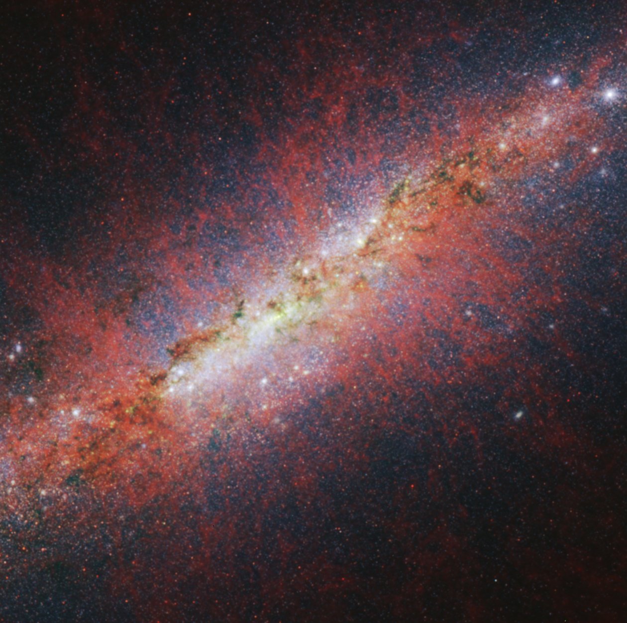 M82 Webb NIRCam – Longer Wavelengths by James Webb Space Telescope (NASA)