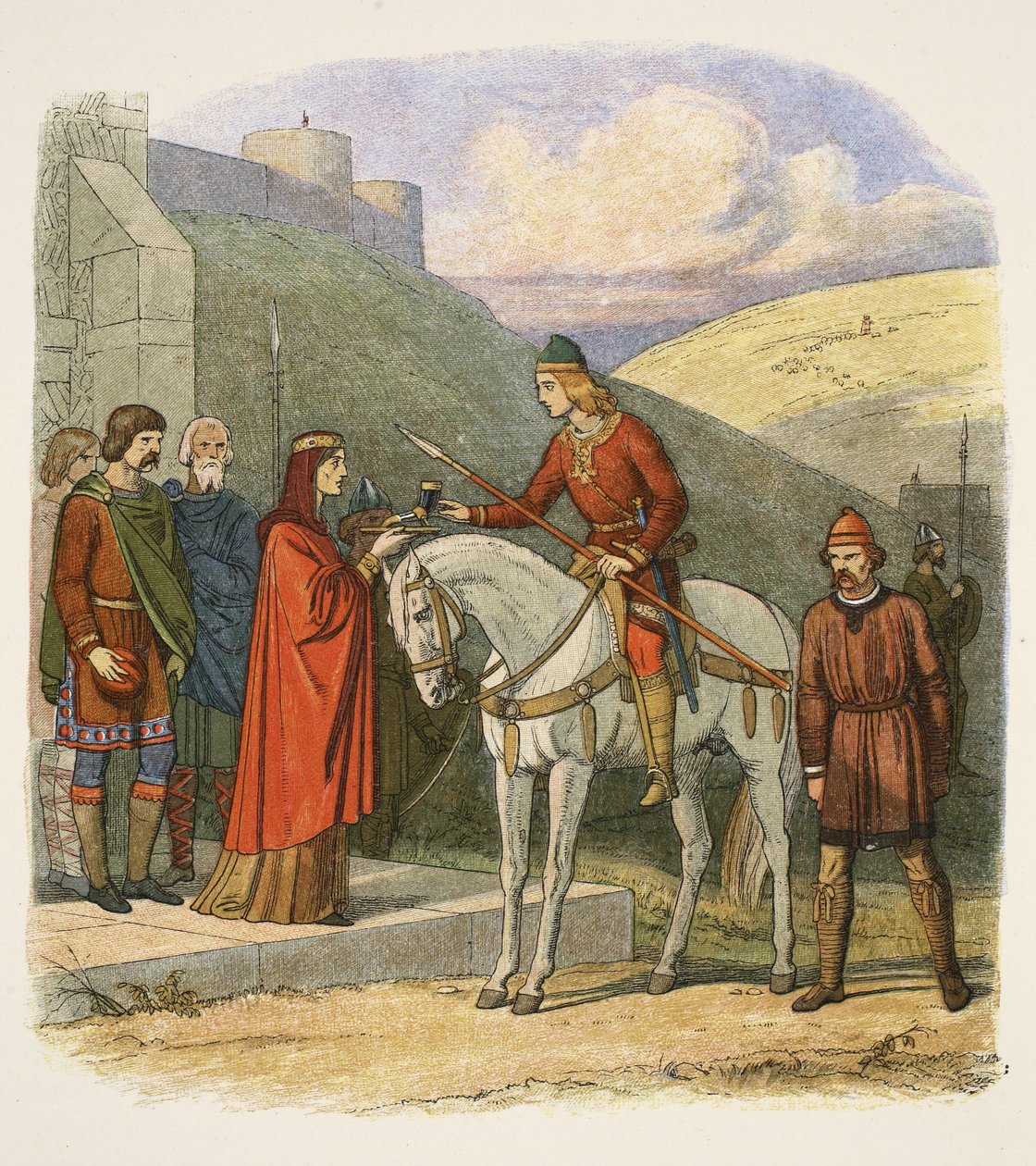 Edward murdered at Corfe, 18 March 978, from A Chronicle of England BC 55 to AD 1485, pub. London, 1863 by James William Edmund Doyle