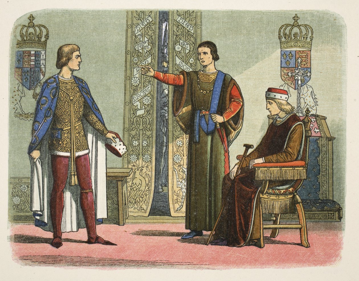Henry VI and the Dukes of York and Somerset, September 1450, from A Chronicle of England BC 55 to AD 1485, pub. London by James William Edmund Doyle