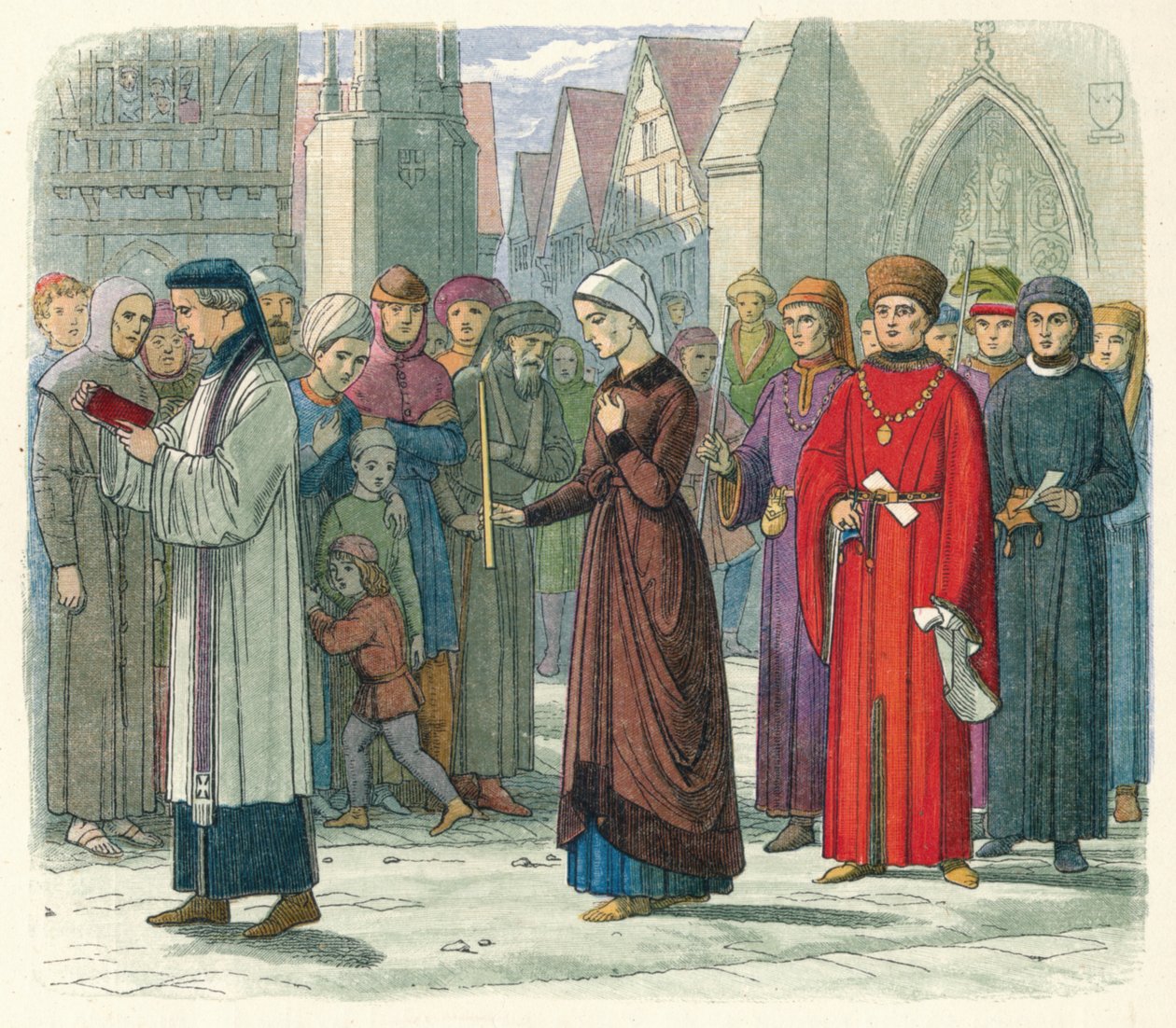 The Duchess of Gloucester does penance, 1441, 1864 by James William Edmund Doyle
