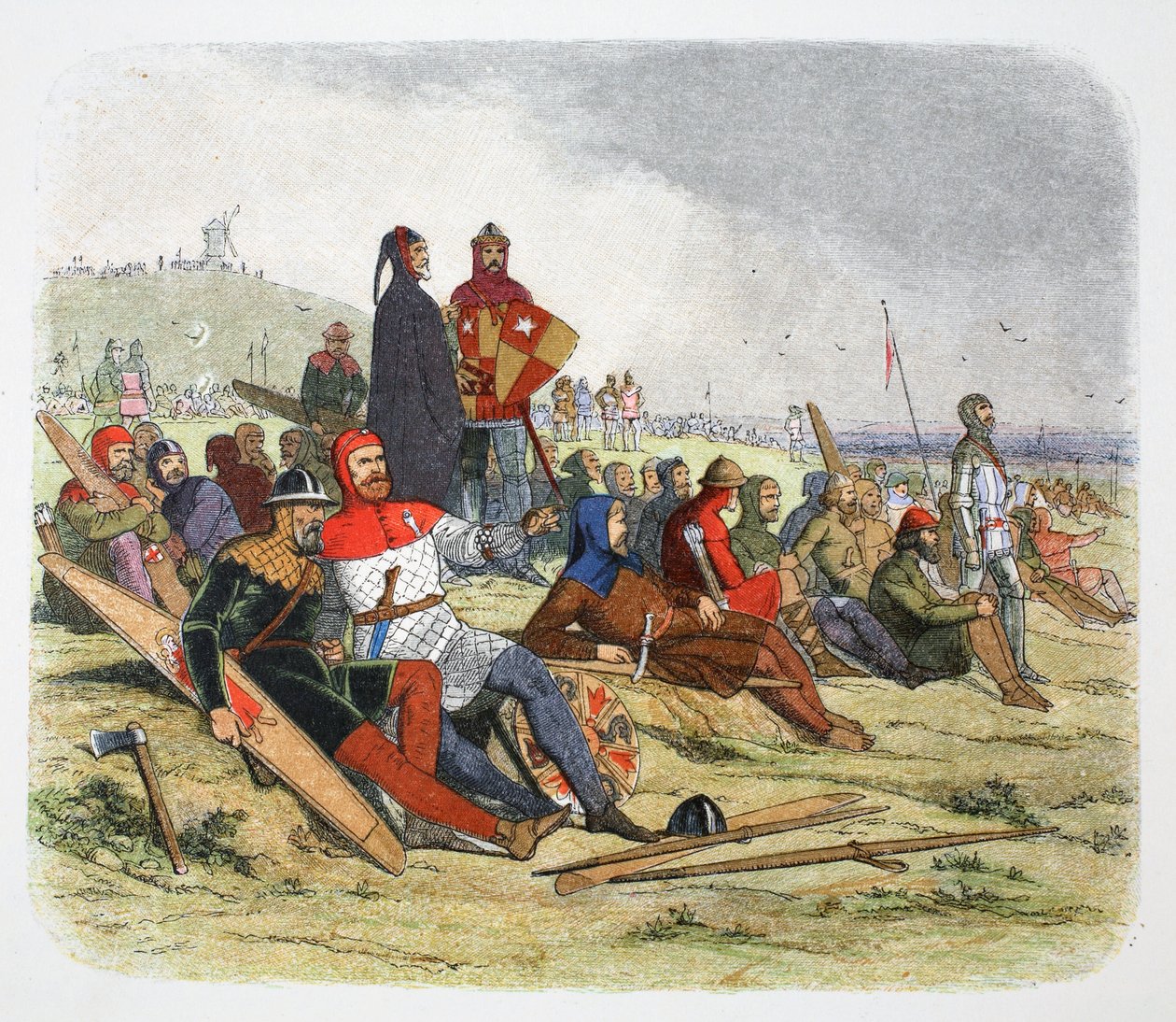 The English Wait for the French at the Battle of Crecy, France 1346 by James William Edmund Doyle