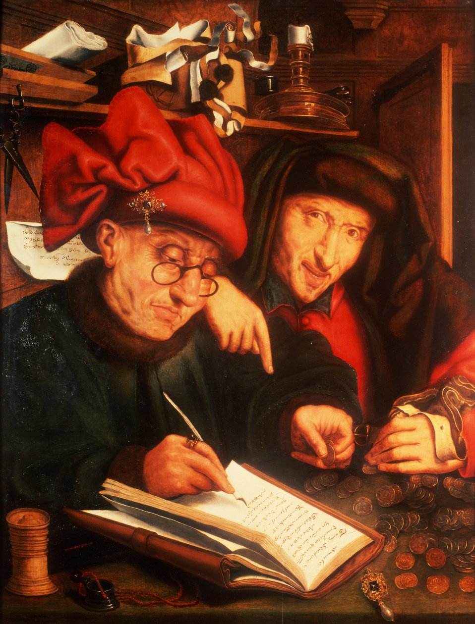 The Money Lenders, after Massys by Jan Anthonisz. van Ravesteyn