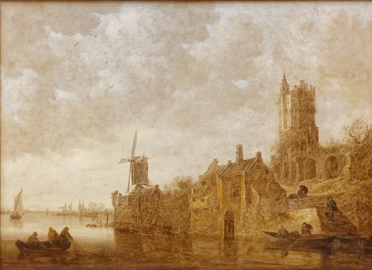 River Landscape with Mill and Ruined Castle by Jan Josephsz van Goyen