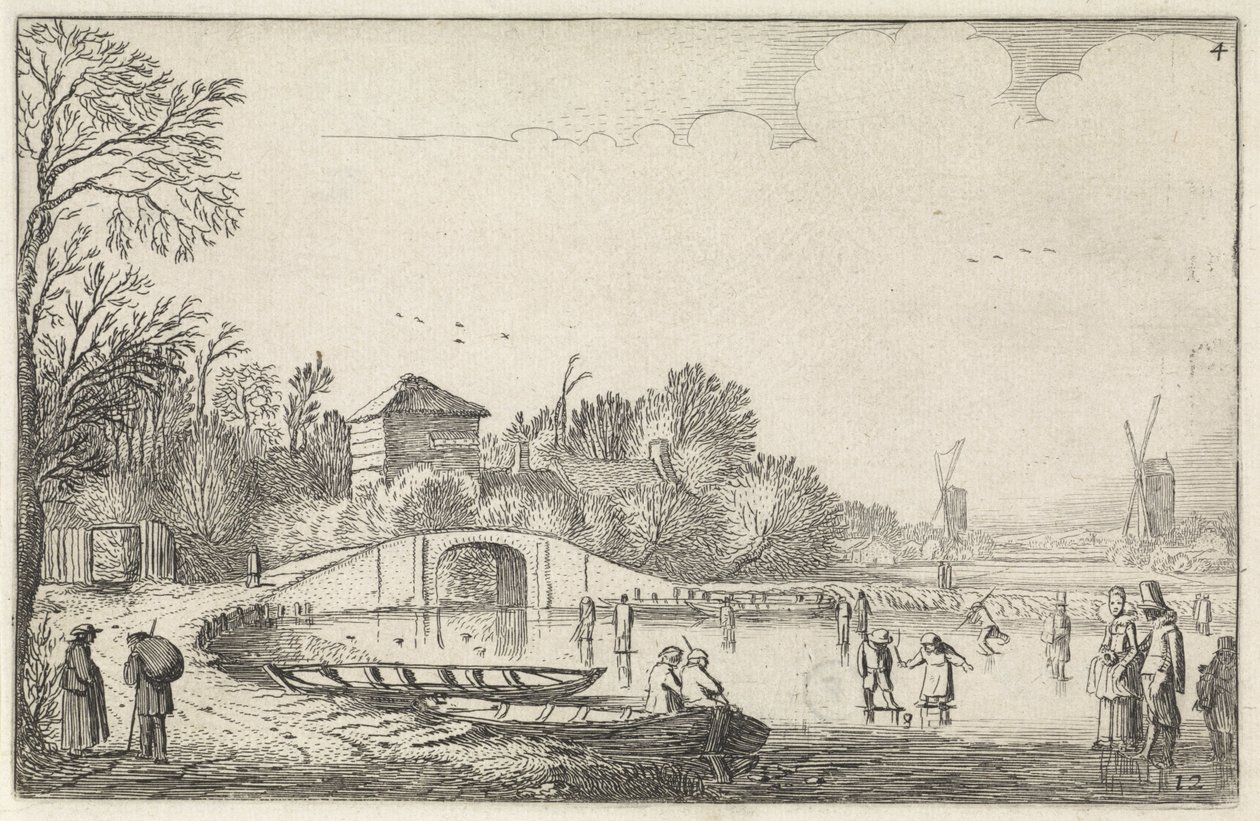 Skaters on a River by Jan Van de Velde