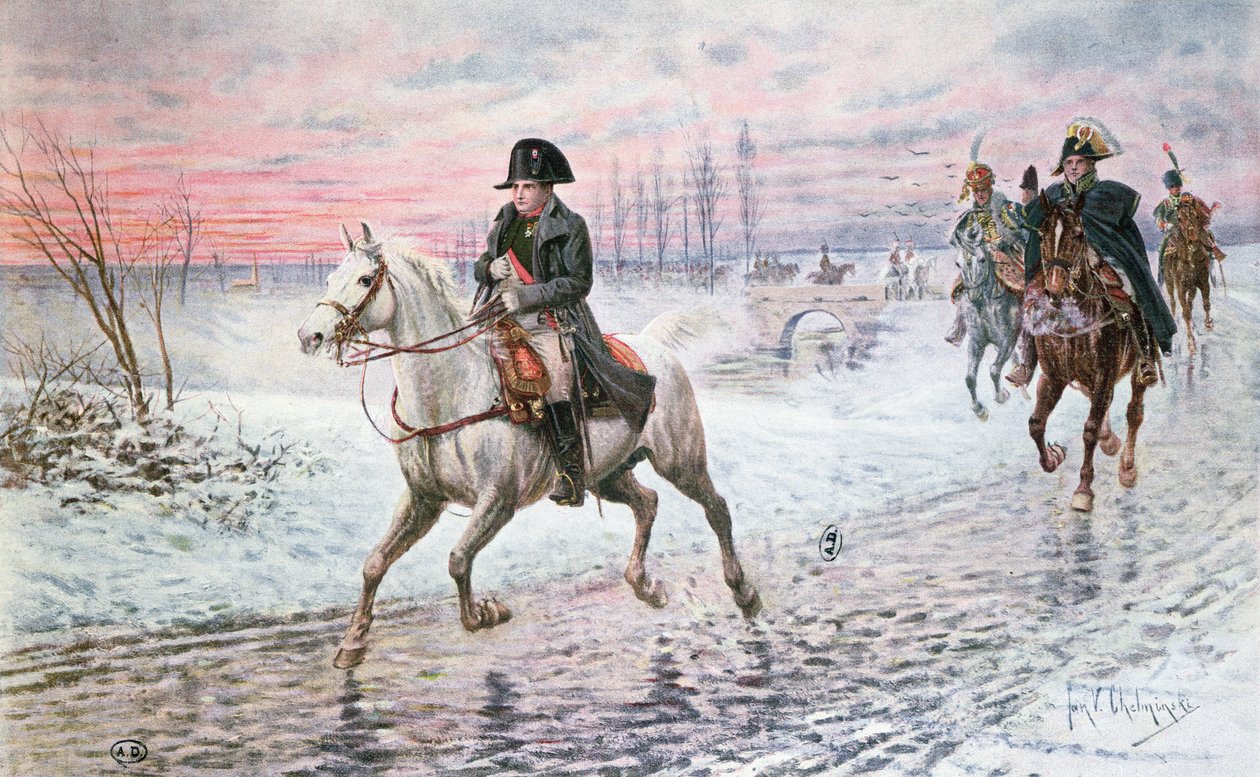 Napoleon on the Retreat from Moscow in 1812 by Jan van Chelminski