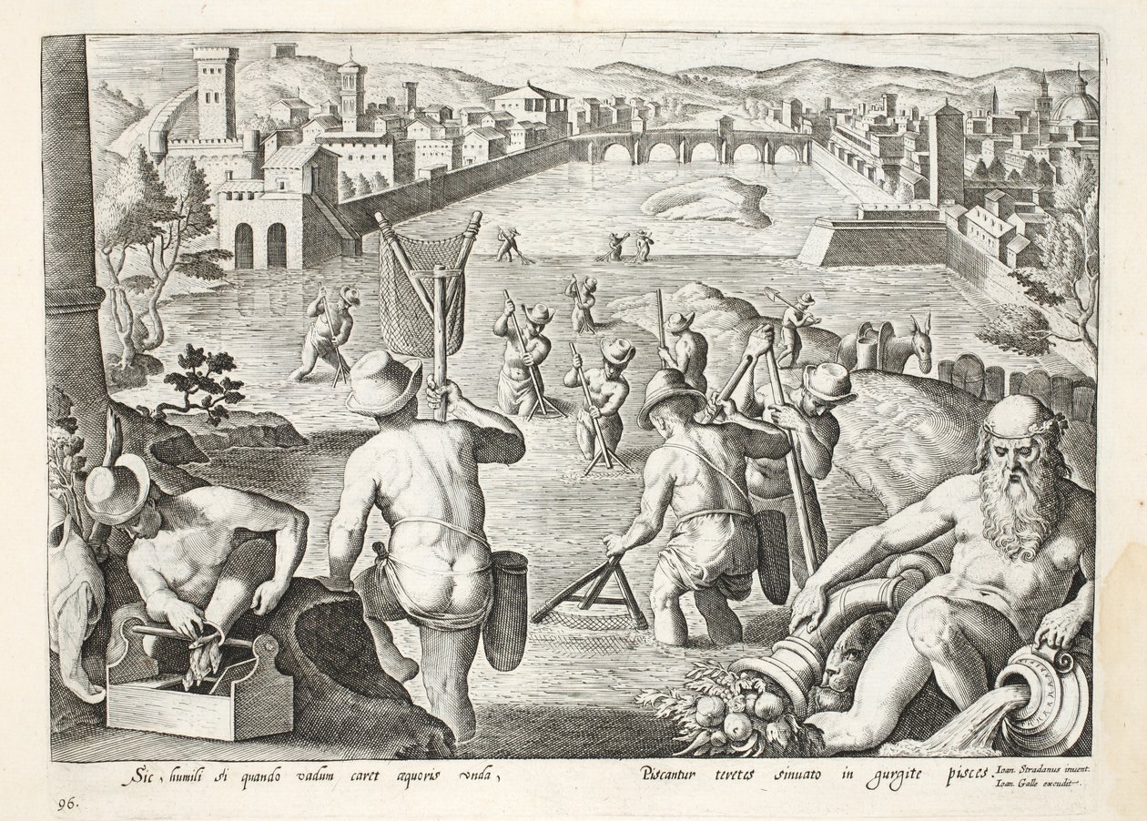 Fishing in Shallow Waters Using Nets, Plate 96 (illustration from 