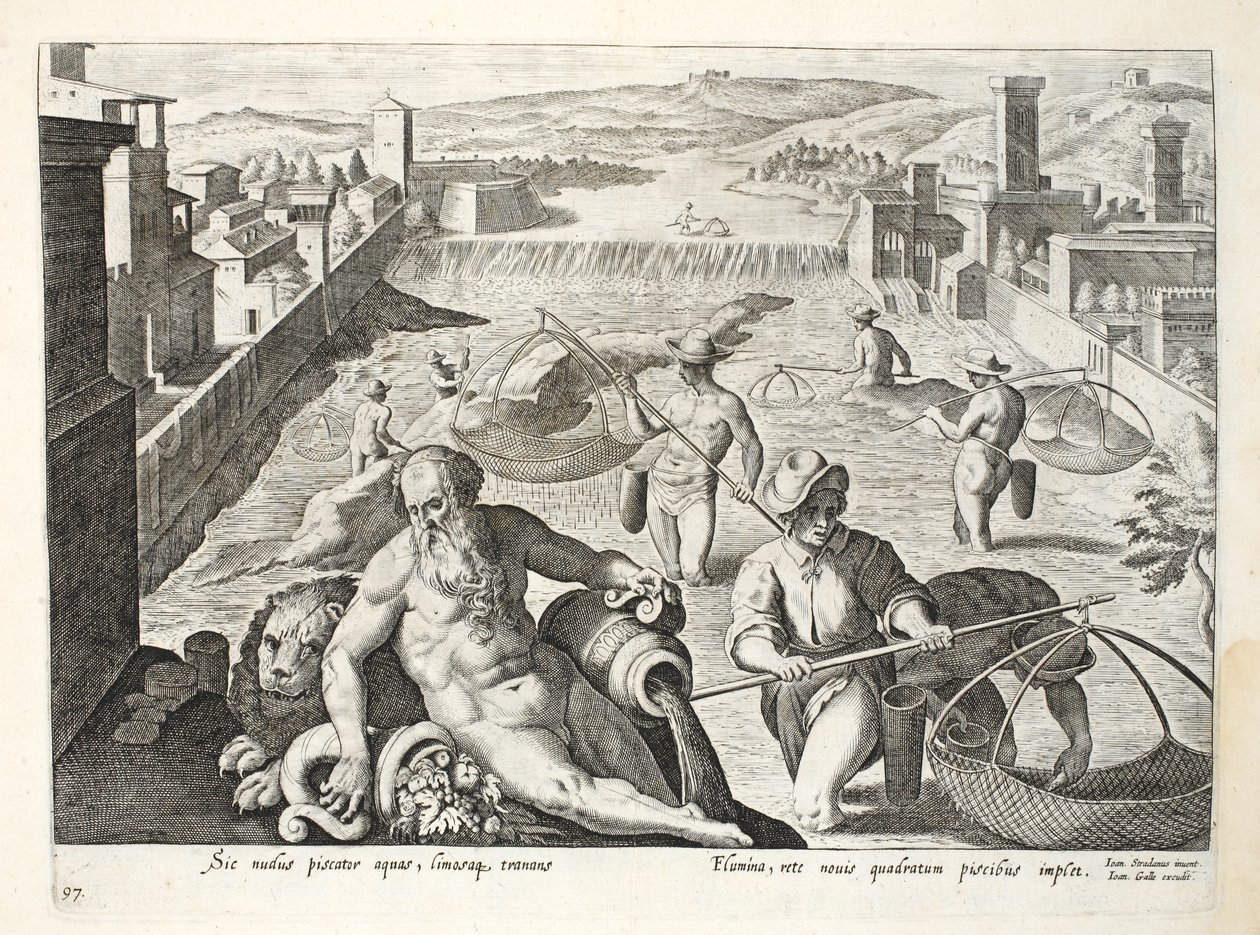 Method of Catching Fish in Shallow Water Using Square Shaped Nets by Jan van der Straet