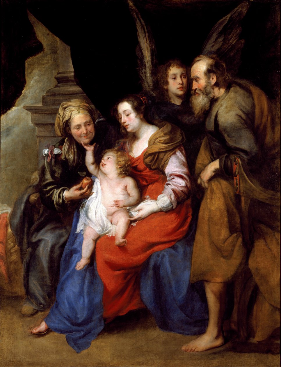 Portrait of the Holy Family with St Anne and an Angel by Jan Roos