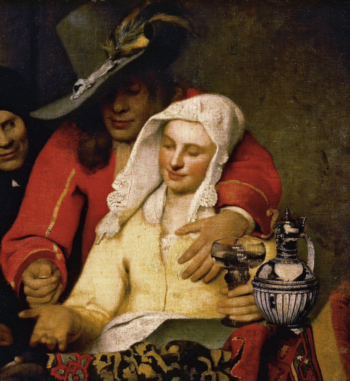 Detail (Portrait of a young gallant and the courtesan) by Johannes Vermeer