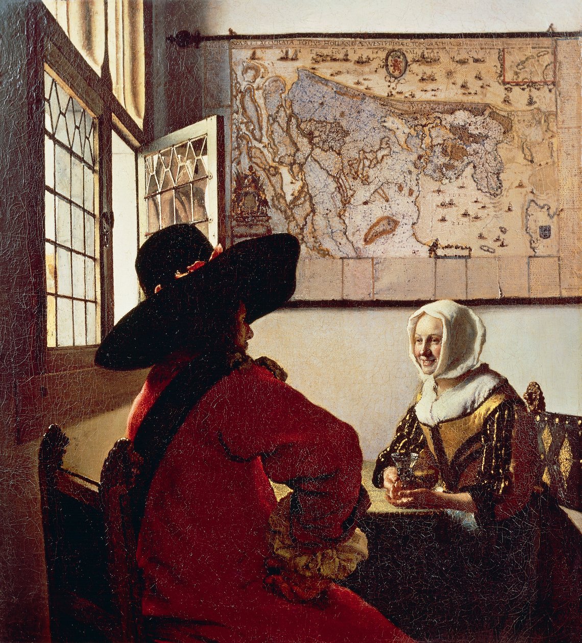Soldier and laughing girl by Johannes Vermeer