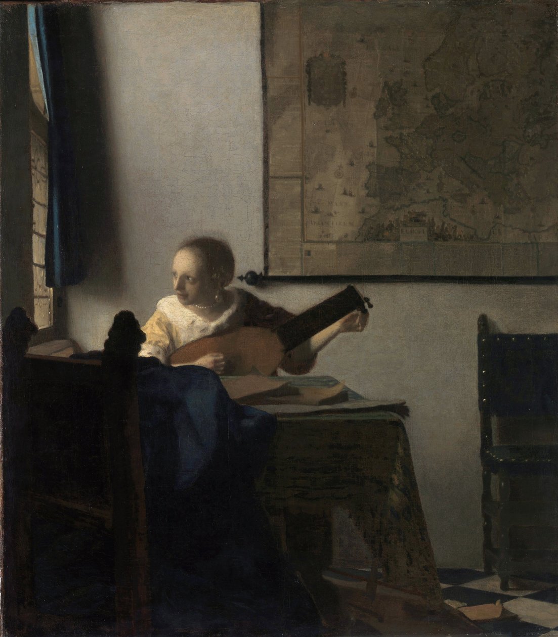 The Woman in the Lute by Johannes Vermeer