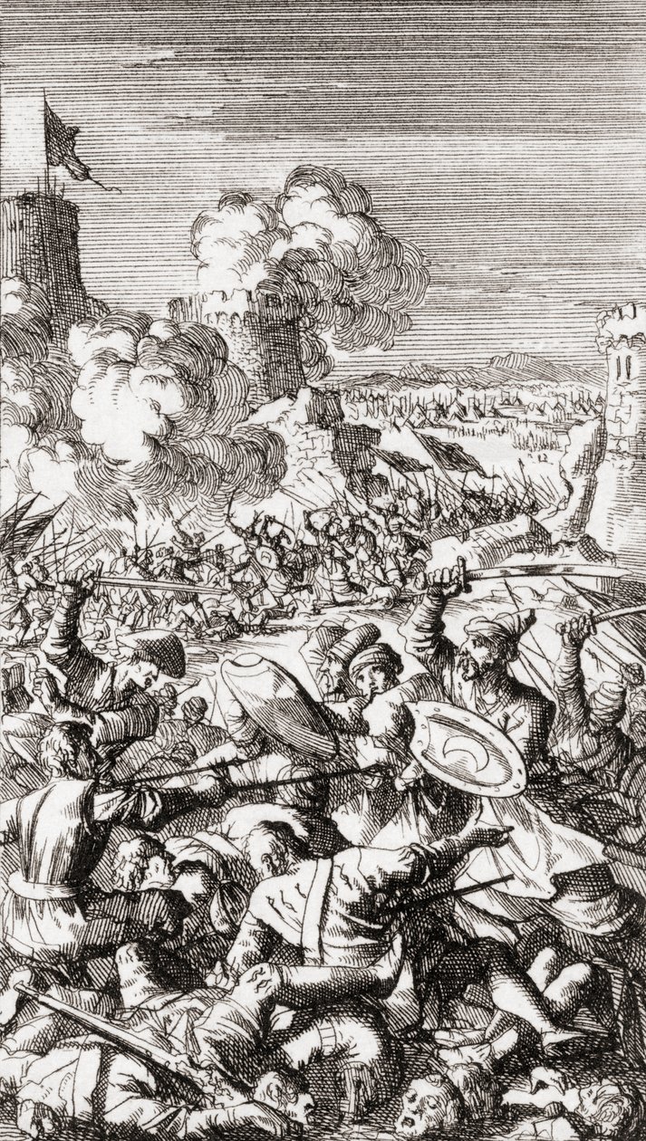 Siege of Nicosia, Cyprus, by the Ottomans by Jan (after) Luyken