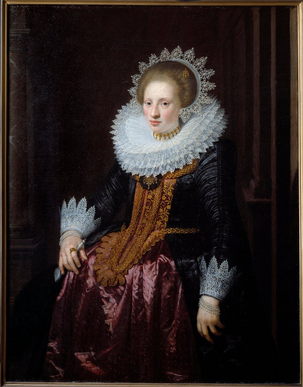 Portrait of Woman Formerly Known as Portrait of Madame Vrydags Van Vollenhoven by Jan Anthonisz. van Ravesteyn