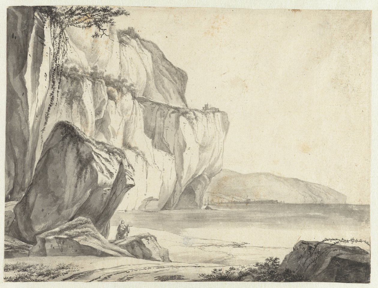 Coastal View with Rocks Rising from the Water by Jan Asselijn (attributed to)
