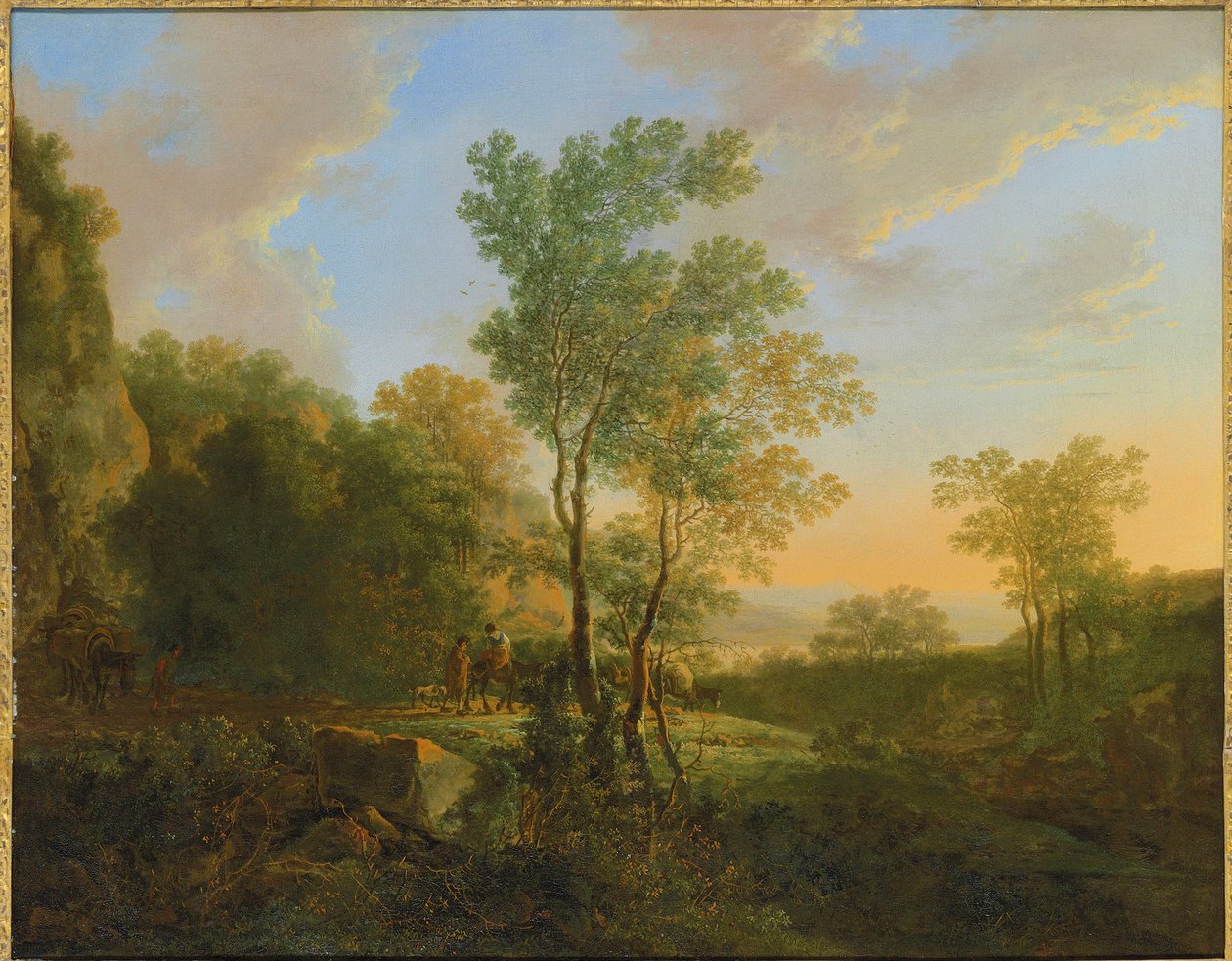 An Italianate Wooded Landscape with Travellers by Jan Both