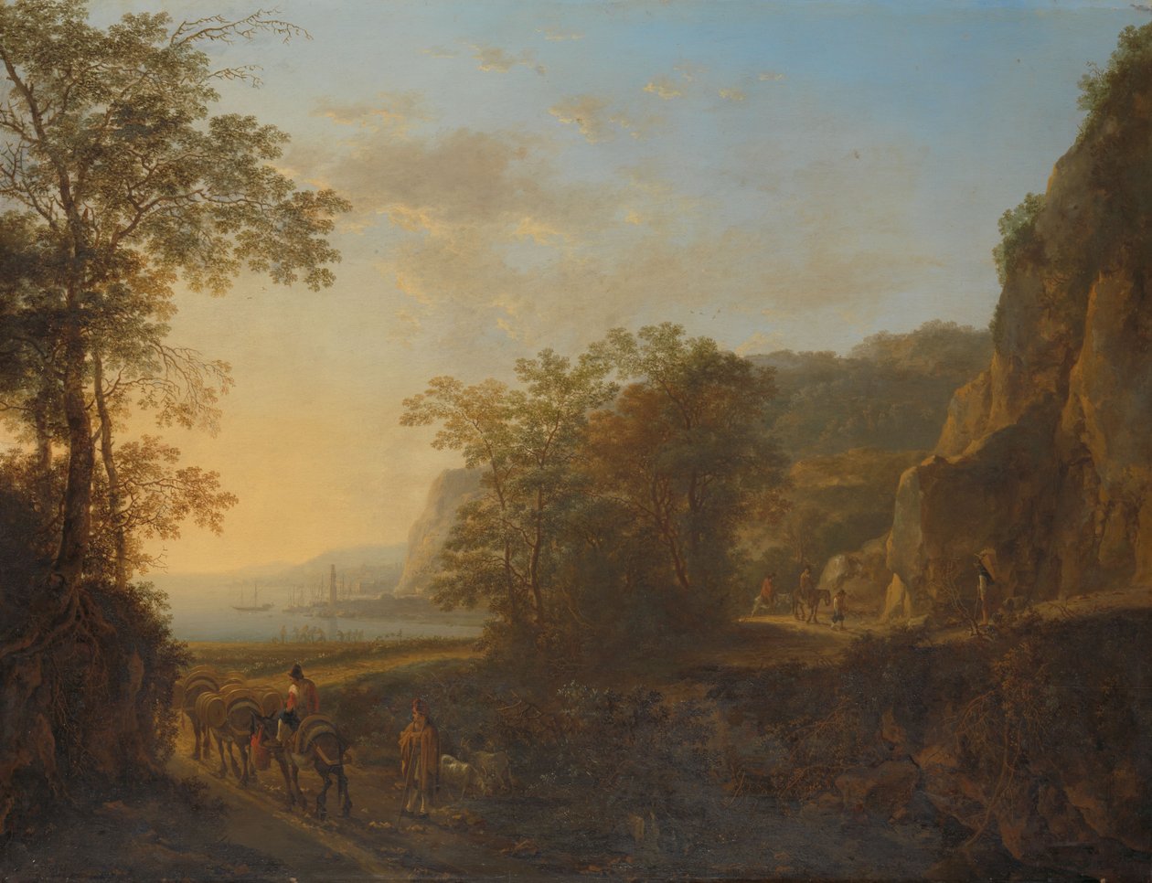 Italian Landscape with a View of a Harbour by Jan Both