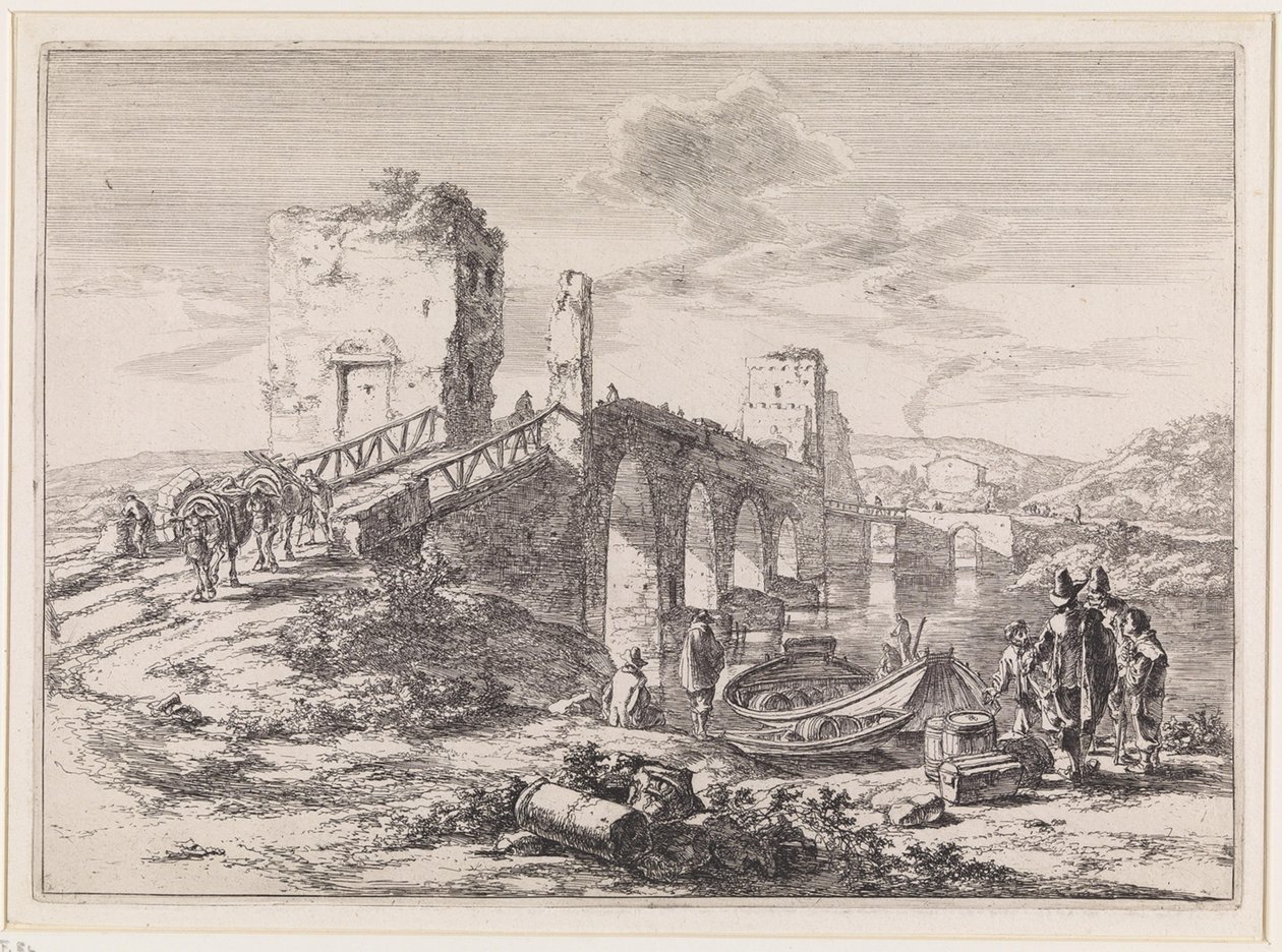 Landscape with Bridge, the Ponte Molle by Jan Both