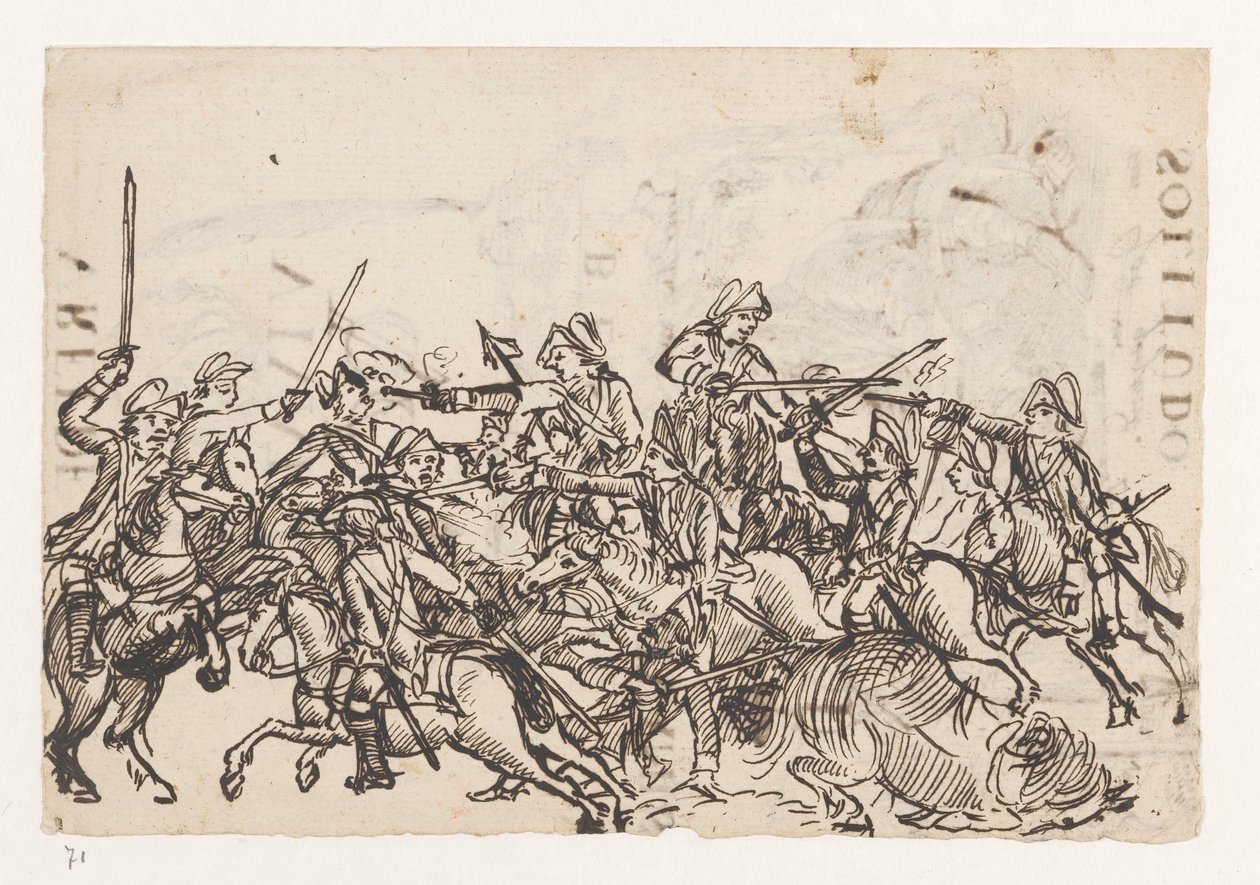 Cavalry Battle / Allegory on the English War by Jan Brandes