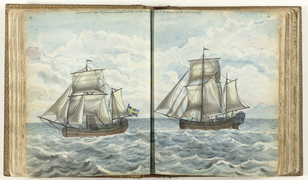 Swedish Brig at Sea by Jan Brandes