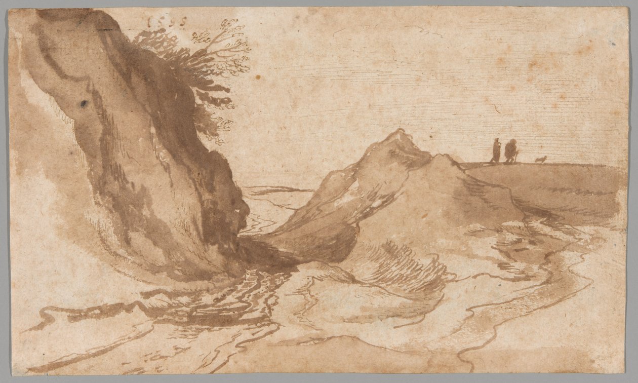 A Hilly Landscape with Figures Near a Ravine by Jan Brueghel the Elder