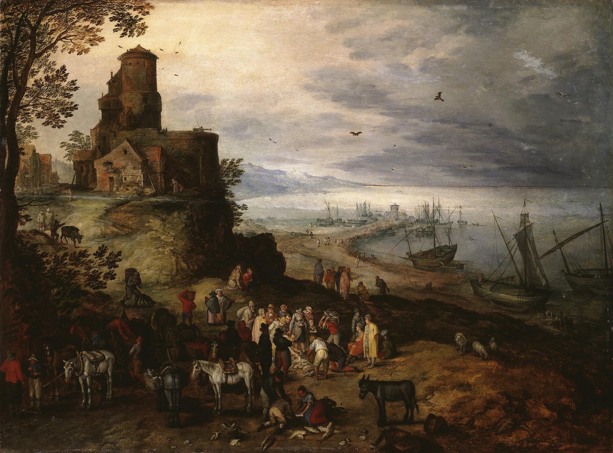 Fish Market (Calling the Apostles Peter and Andrew) by Jan Brueghel the Elder