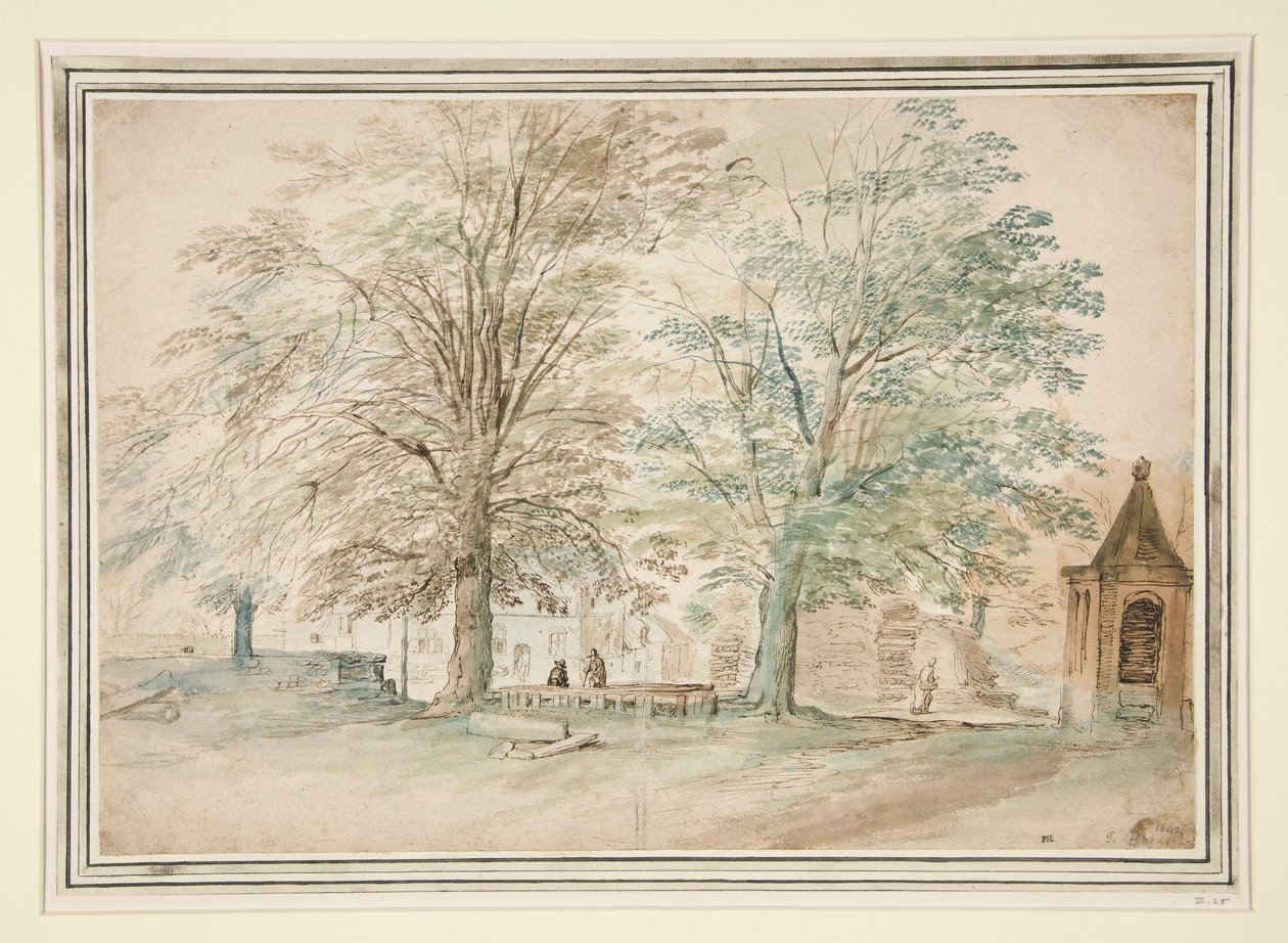 Village Meeting Place Under Two Old Trees by Jan Brueghel the Elder