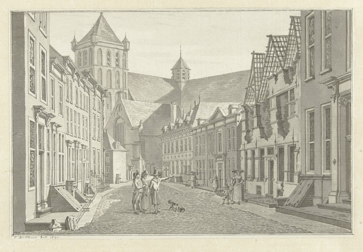 Ruins of the House of Lucas van Steveninck in Middelburg, 1787 by Jan Bulthuis (signed by artist)
