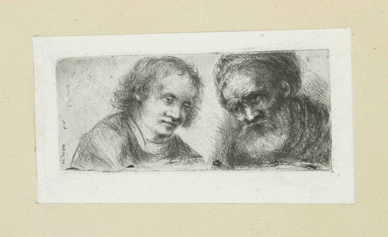 Young and old man by Jan Chalon