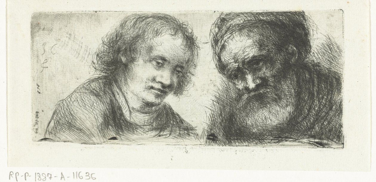 Young and Old Man by Jan Chalon