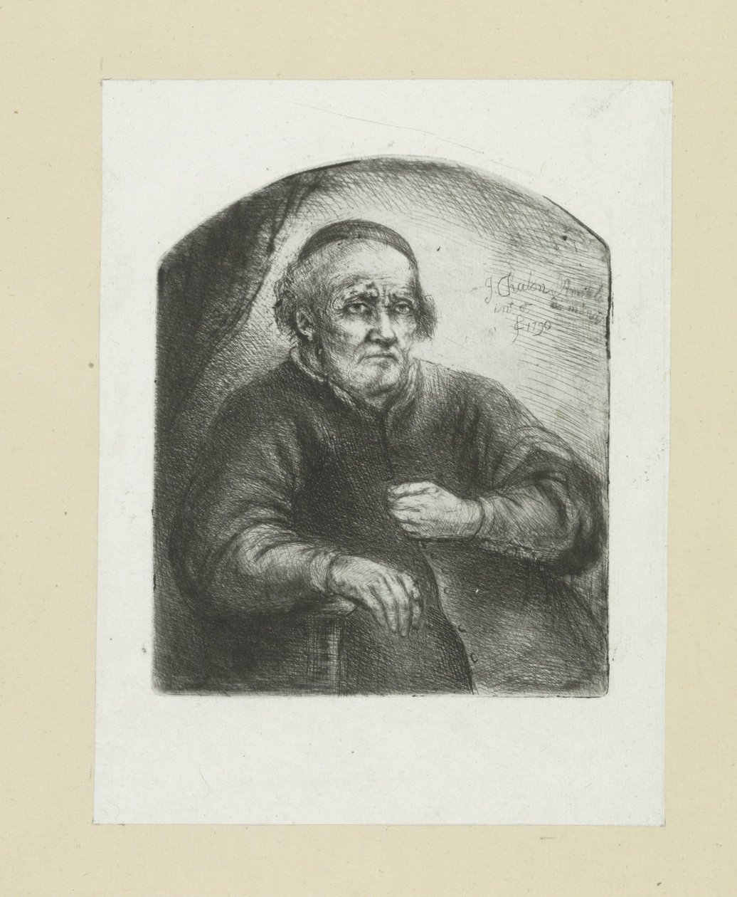 Old Man in an Armchair by Jan Chalon