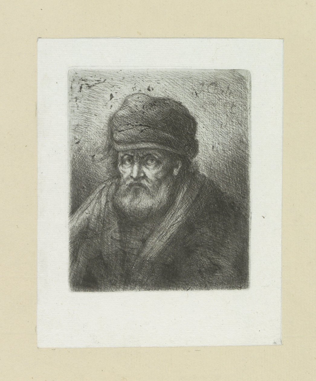 Old Man with Beard and Cap by Jan Chalon