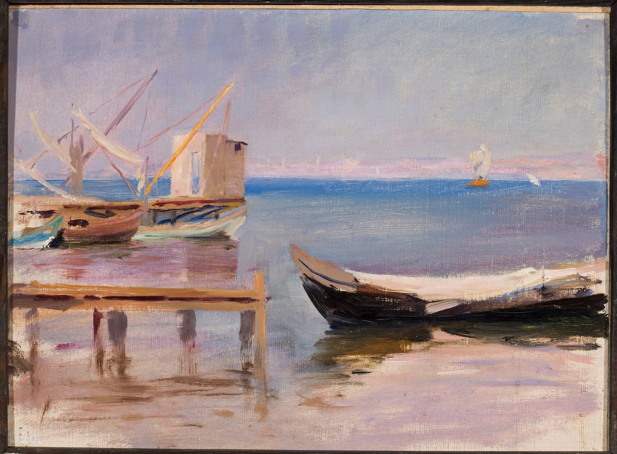 Boats by the Shore. From a Journey to Constantinople by Jan Ciągliński