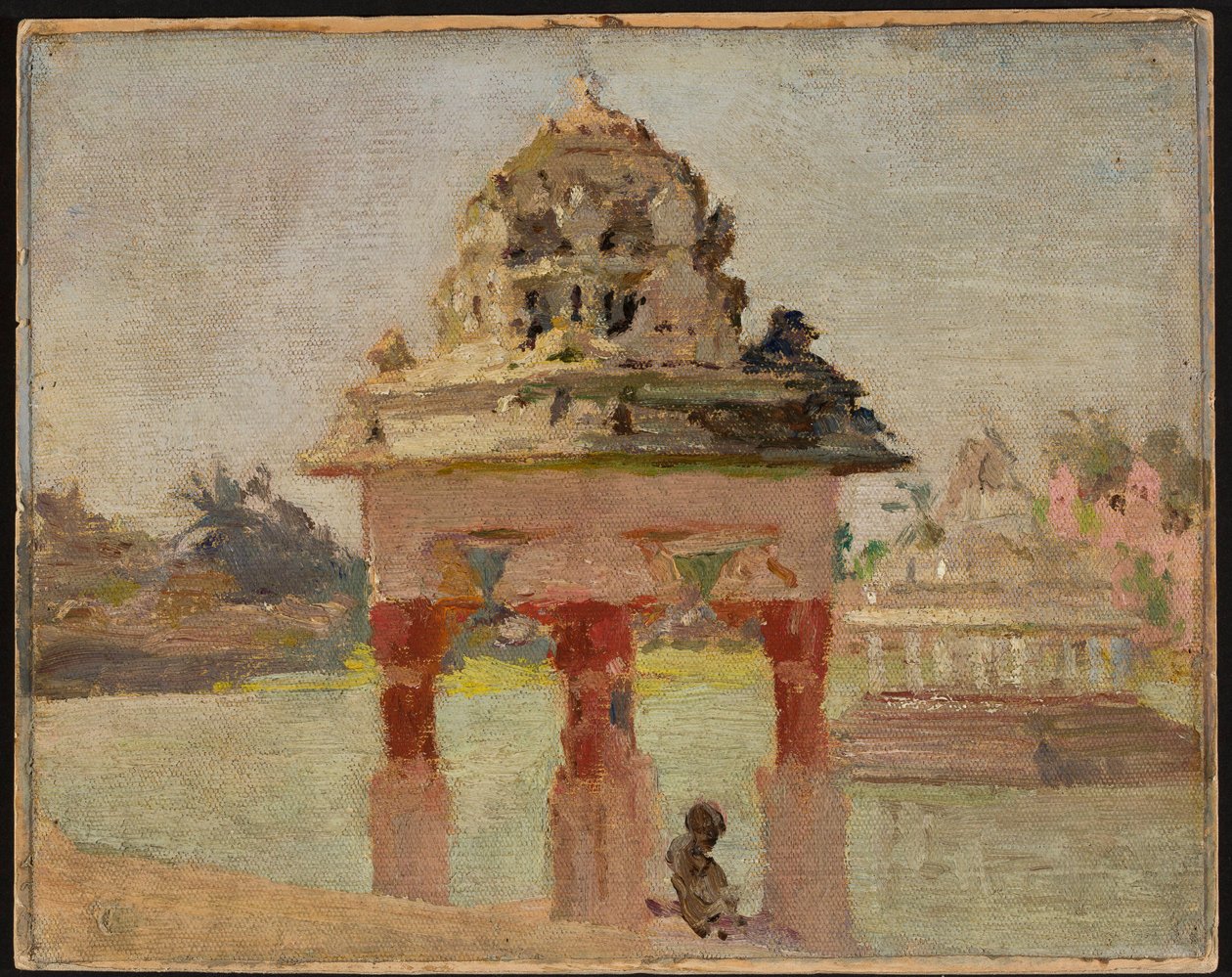 Madras - Temple with Sacred Lake. From a Journey to India by Jan Ciągliński