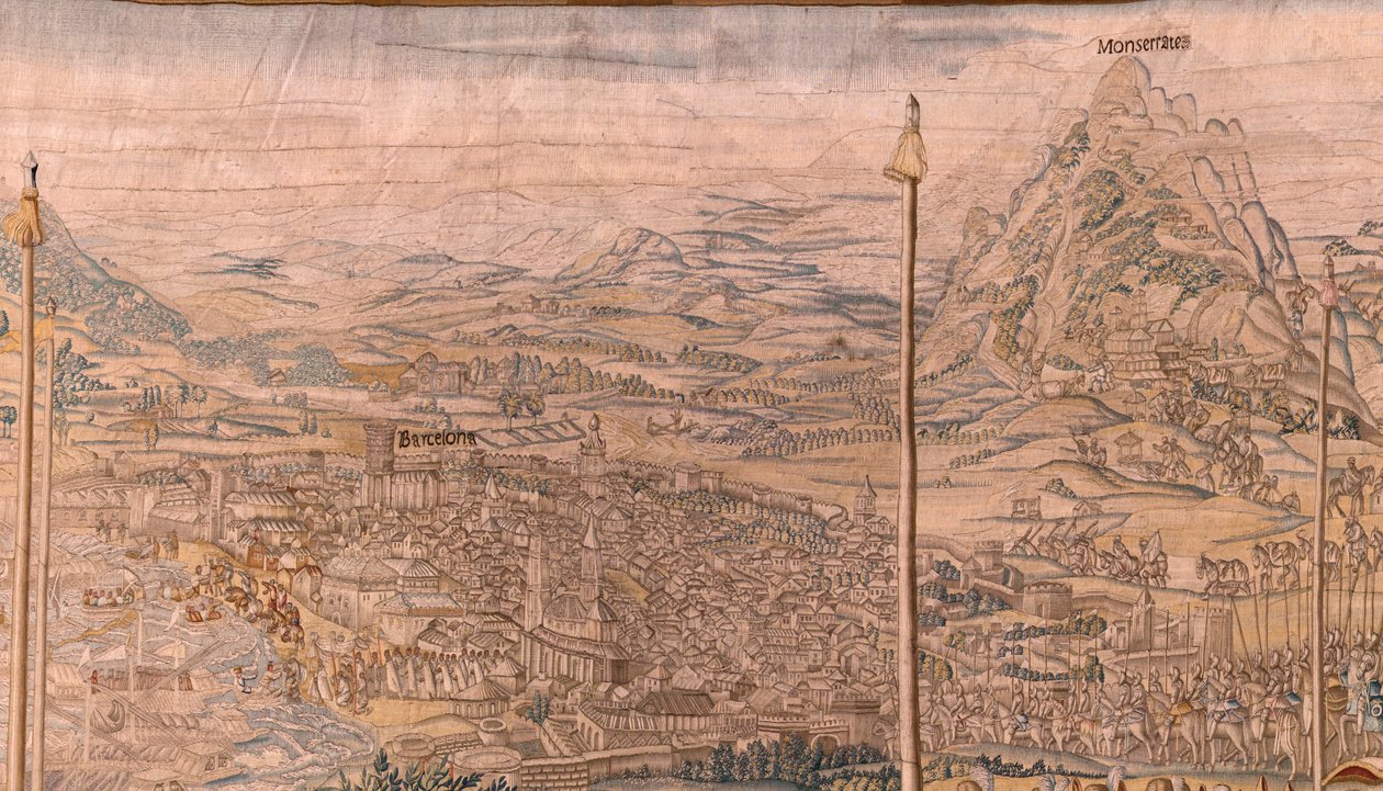 Series The Conquest of Tunis; Review of the Troops at Barcelona. Second tapestry in the series. 1543-1548. by Jan Cornelisz Vermeyen
