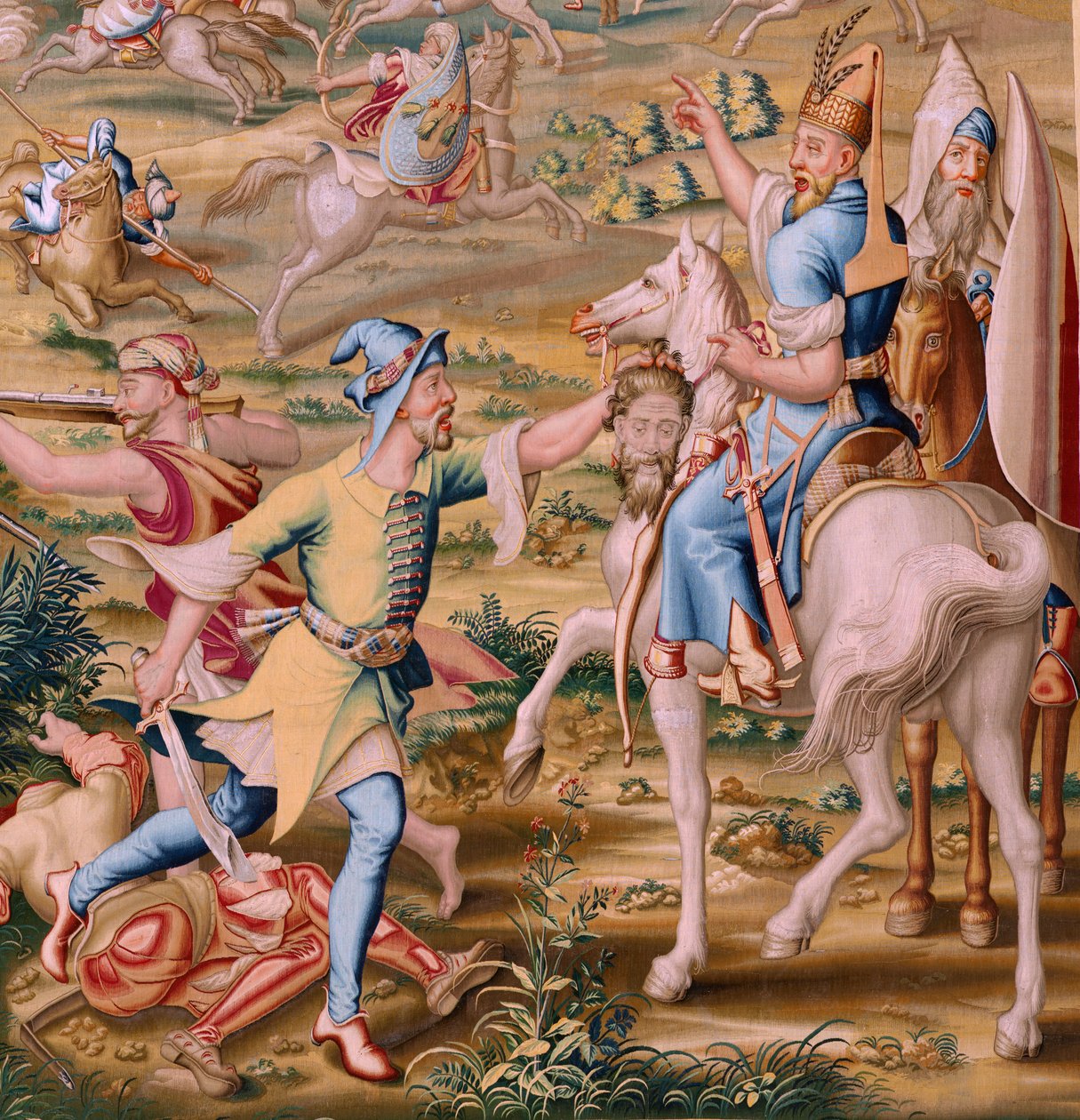 Flemish Tapestry. Series The Conquest of Tunis. The Attack on La Goleta. Fourth Tapestry in the Series. Model Jan Vermeyen and Pieter Coecke van Aelst. 1543-1548. Manufacture Real Fábrica de Tapices de Santa Bárbara, Madrid. by Jan Cornelisz Vermeyen