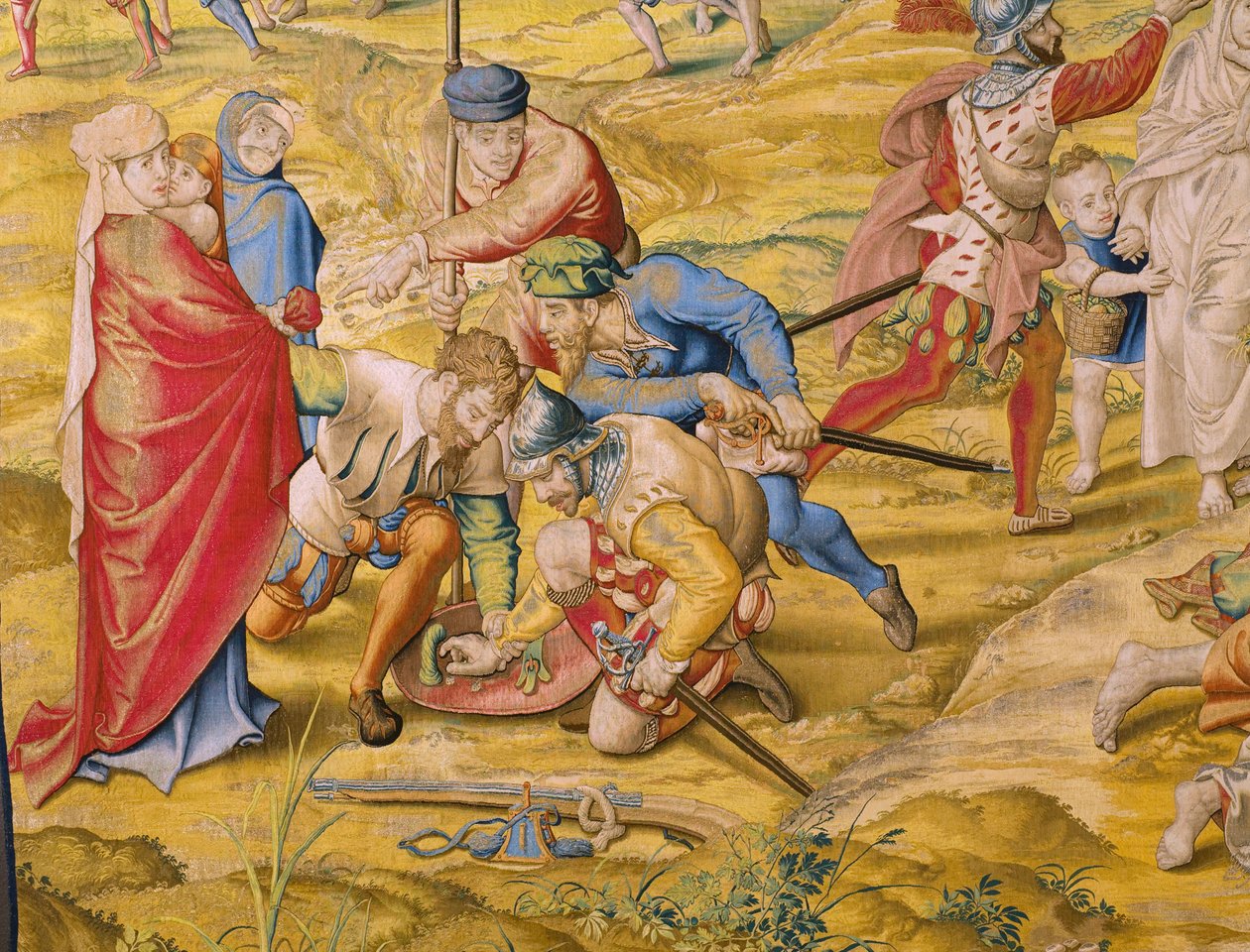 Flemish tapestry. Series The conquest of Tunis: Take of Tunis. Cartoonist Jan Cornelisz Vermeyen. Atelier Willem de Pannemaker, Brussels. Ca 1545. (detail) by Jan Cornelisz Vermeyen